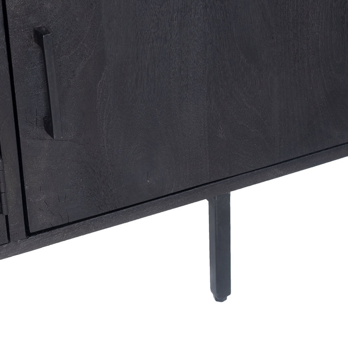 Giga Meubel - Tv-Meubel Zwart 200cm - Mangohout|Metaal