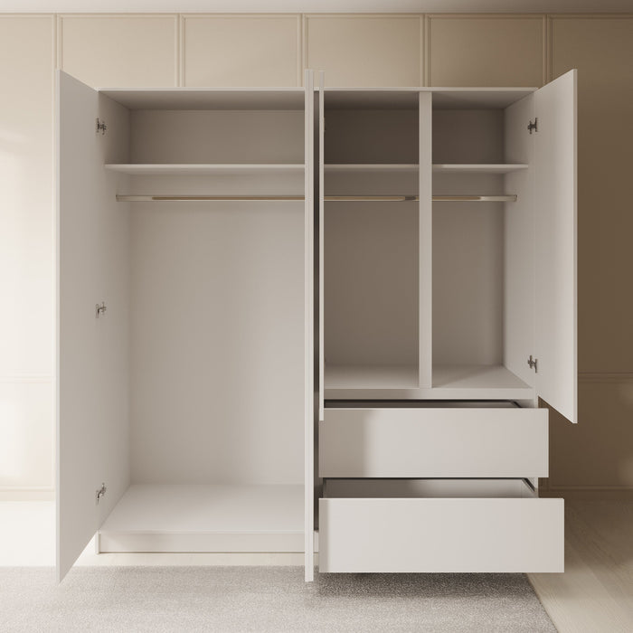 Meubella - Kledingkast Brett - Wit - 195 cm