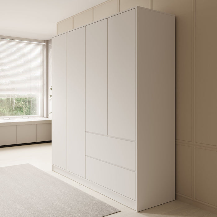 Meubella - Kledingkast Brett - Wit - 195 cm