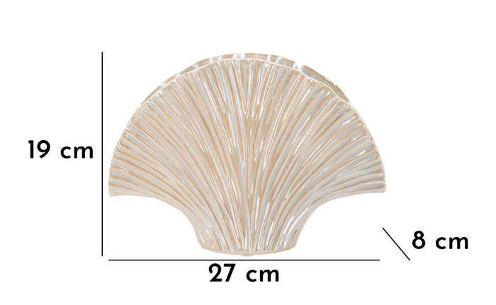 Parelmoerkleurige keramische vaas 27x8x19 cm