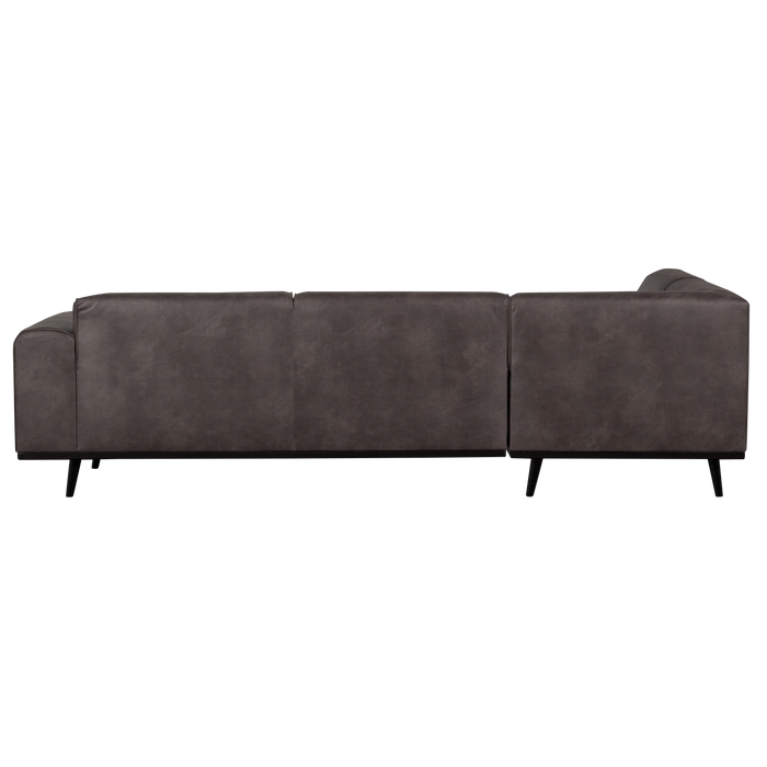 WOOOD Statement Hoekbank Links - Lederlook - Donkergrijs - 77x274x210