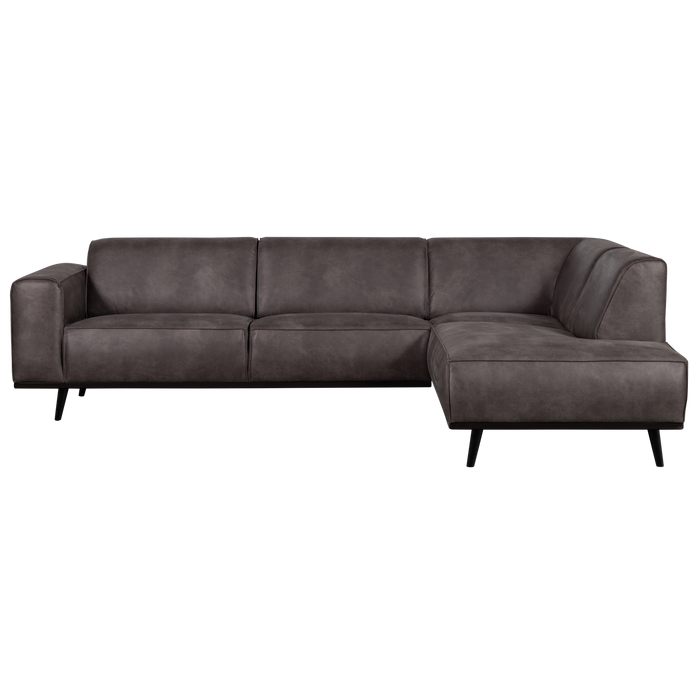 WOOOD Statement Hoekbank Rechts - Lederlook - Donkergrijs - 77x274x210