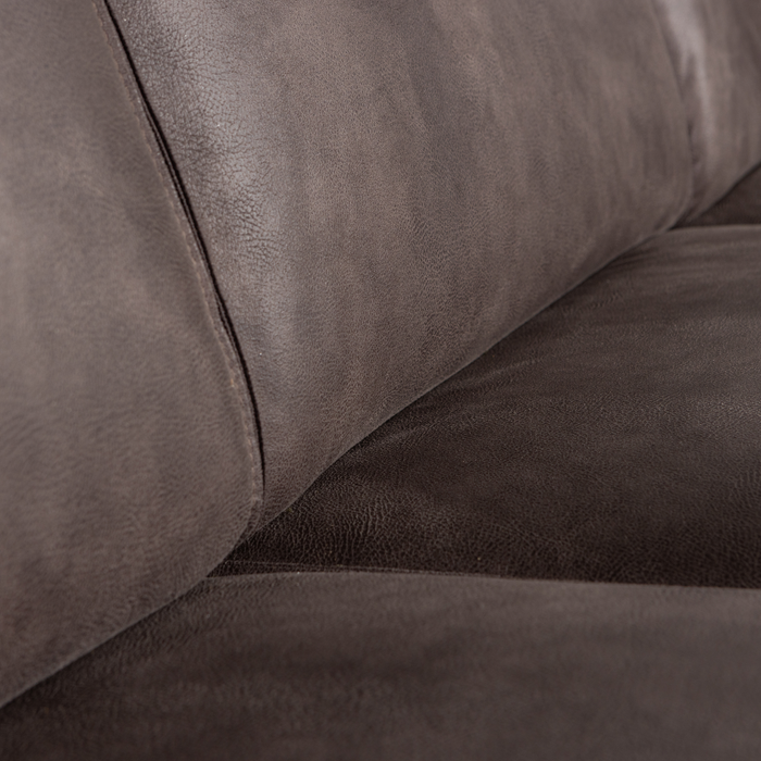 WOOOD Statement Hoekbank Rechts - Lederlook - Donkergrijs - 77x274x210