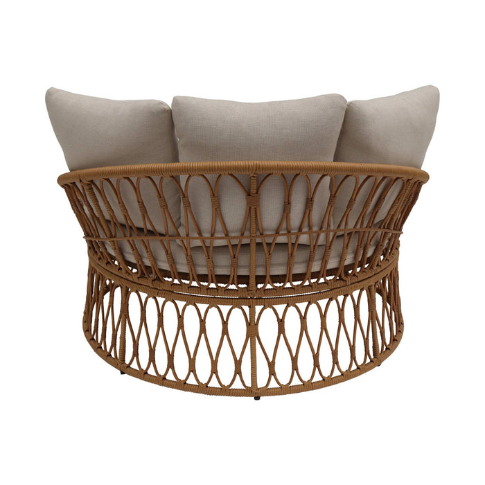 sweeek - Ronde loungebank in staal en imitatie rotan