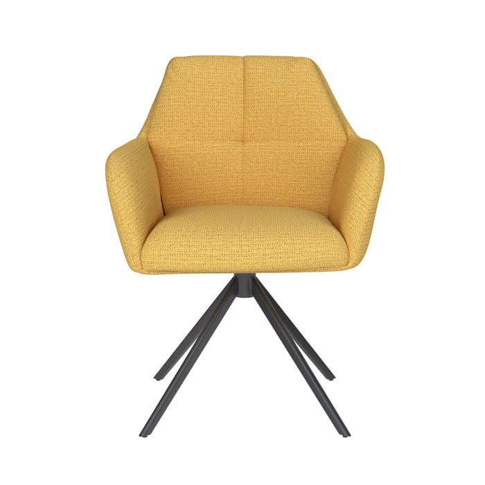 Housecraft Living Pete Eetkamerstoel Draaibaar Metaal Okergeel