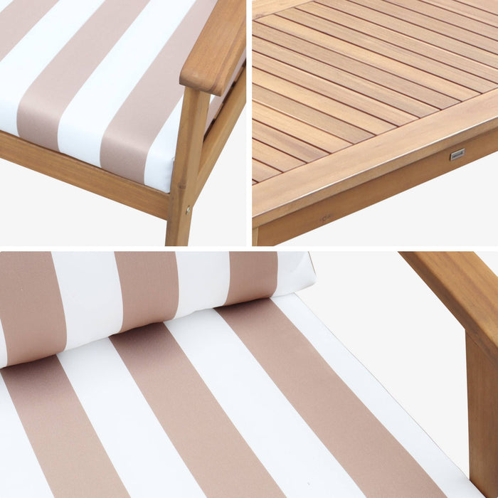 sweeek - Houten loungeset, 4 zitplaatsen