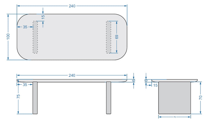 Giga Meubel - Tuintafel Deens Ovaal - Beige Betonlook - 240x100x75cm - Maya