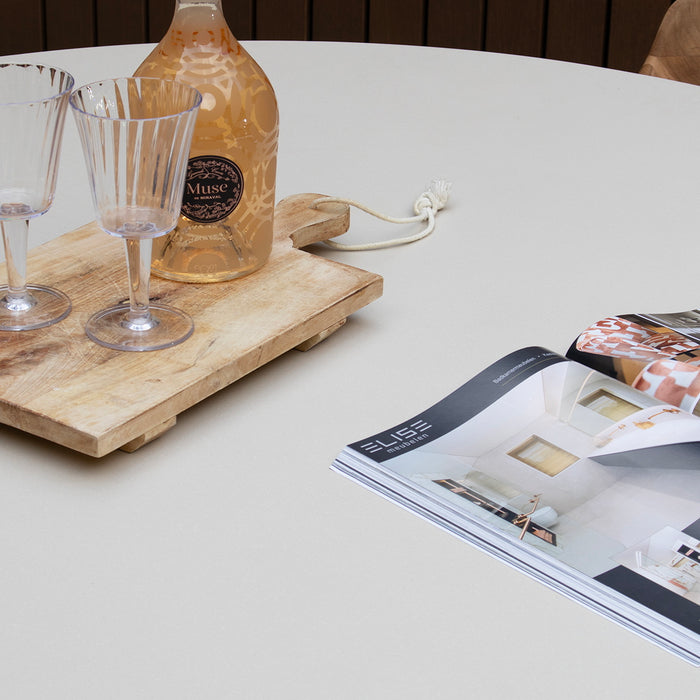 Giga Meubel - Tuintafel Rond 150cm - Beige Eco Composiet - Betonlook - Eden