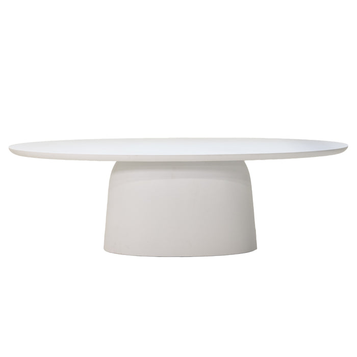 Giga Meubel - Tuintafel Ovaal - Wit Betonlook - 200x110x74cm - Myrna