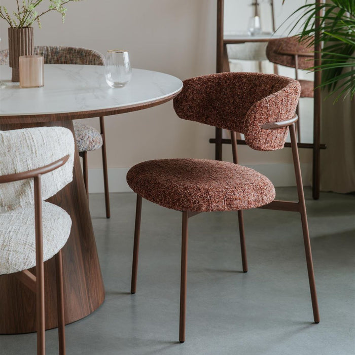 Giga Meubel - Eetkamerstoel Oranje - Metaal - Claes - Set van 2