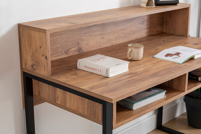 Giga Meubel - Bureau Walnoot|Zwart Hout - 120x55x95,8cm - Kemo