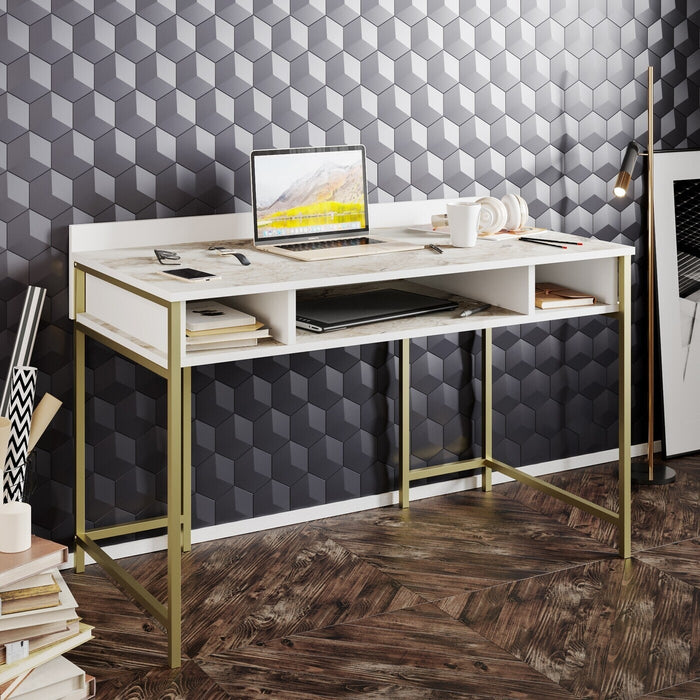 Giga Meubel - Bureau Wit|Goud - 120x60x75cm - Tumata