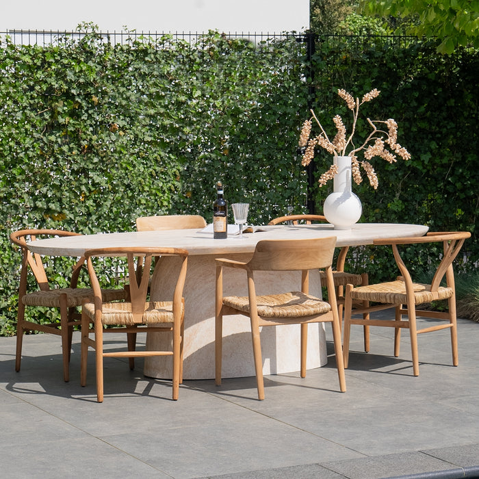 Giga Meubel - Tuintafel Ovaal - Naturel Travertin - 200x100x74cm - Myrna