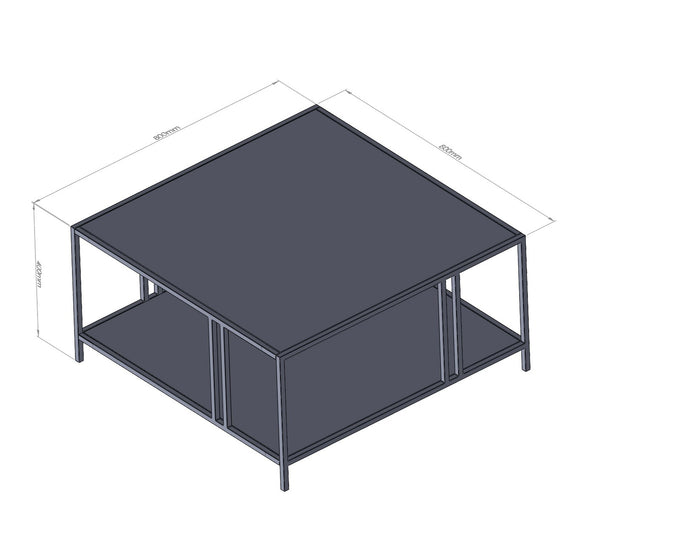 Giga Meubel - Salontafel Zwart Metaal - 80x80x40cm - Uranüs