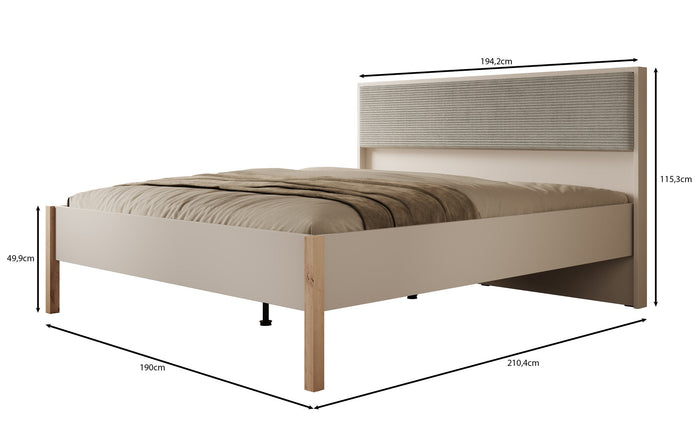 Meubella - Tweepersoonsbed Bahia 2 - Beige - 180x200 cm
