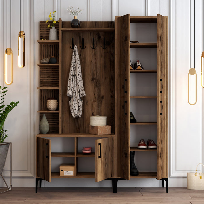 Giga Meubel - Garderobemeubel Walnoot Hout - 200cm - Viyana Large