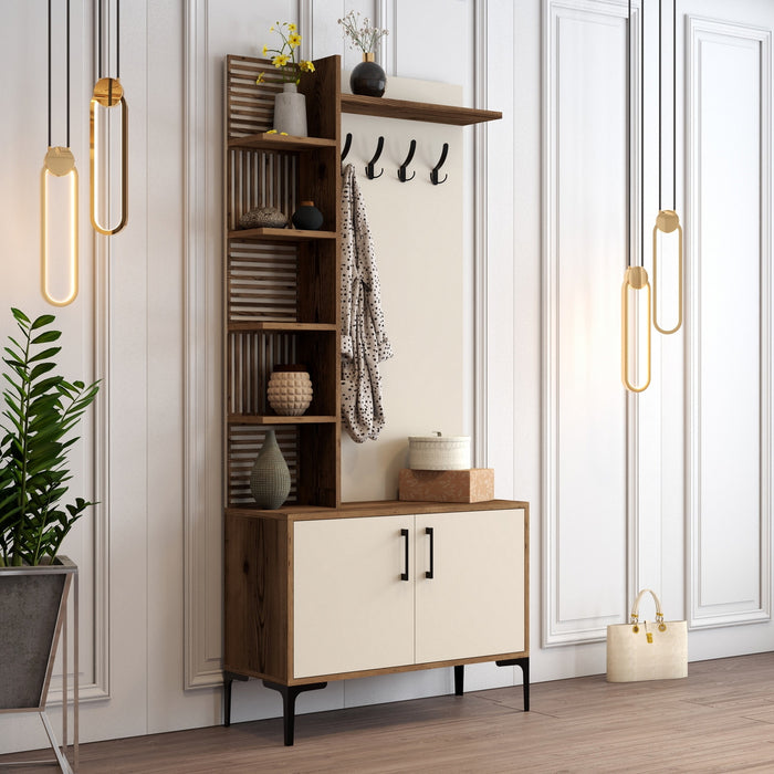 Giga Meubel - Garderobemeubel Walnoot|Crème Hout - 200cm - Viyana