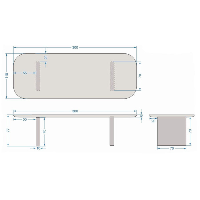 Giga Meubel - Tuintafel Deens Ovaal - Beige Betonlook - 300x100x75cm - Maya