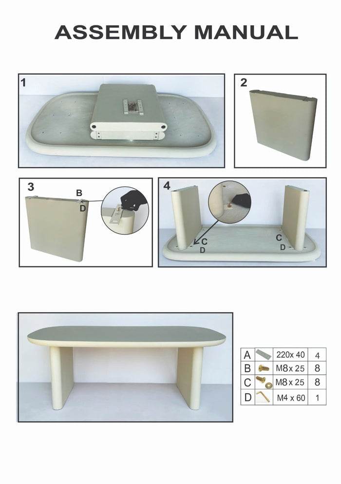Giga Meubel - Tuintafel Deens Ovaal - Beige Betonlook - 300x100x75cm - Maya
