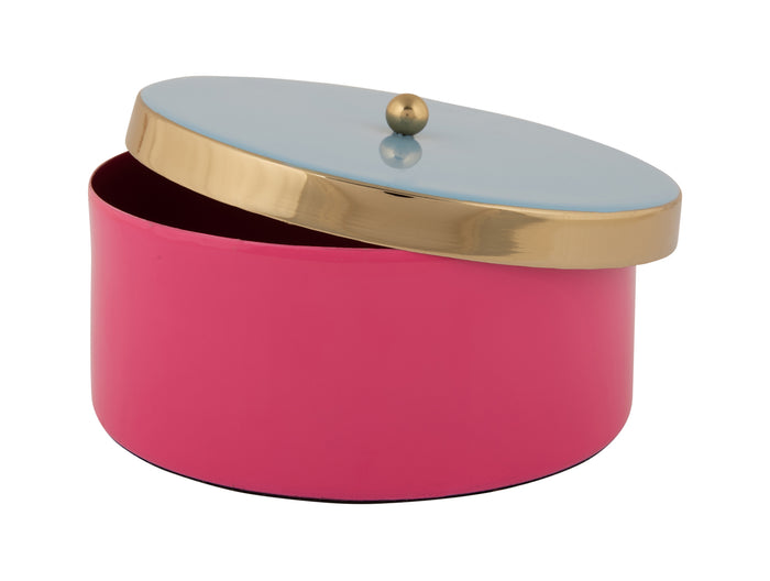 Present Time - Opbergbox Double Funky Medium - Bright pink & Soft blue