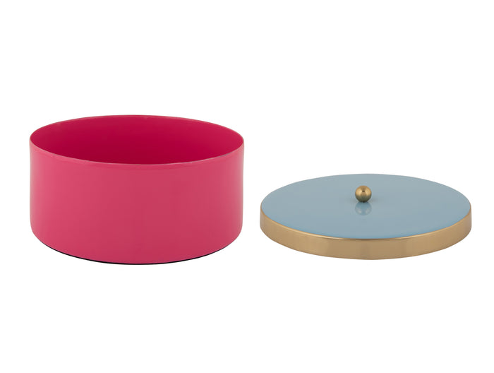 Present Time - Opbergbox Double Funky Medium - Bright pink & Soft blue