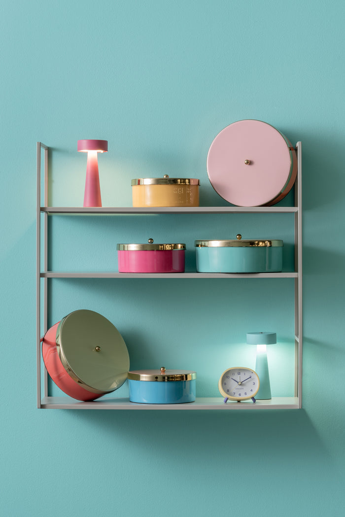 Present Time - Opbergbox Double Funky Medium - Bright pink & Soft blue