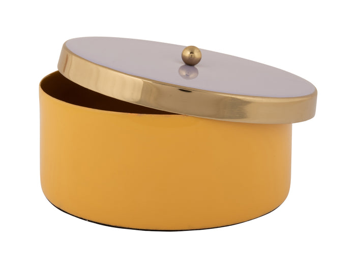 Present Time - Opbergbox Double Funky Medium - Bright yellow & Soft purple