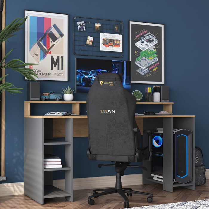 Giga Meubel - Bureau Walnoot|Antraciet Hout - 160x55x89,5cm - Aktas