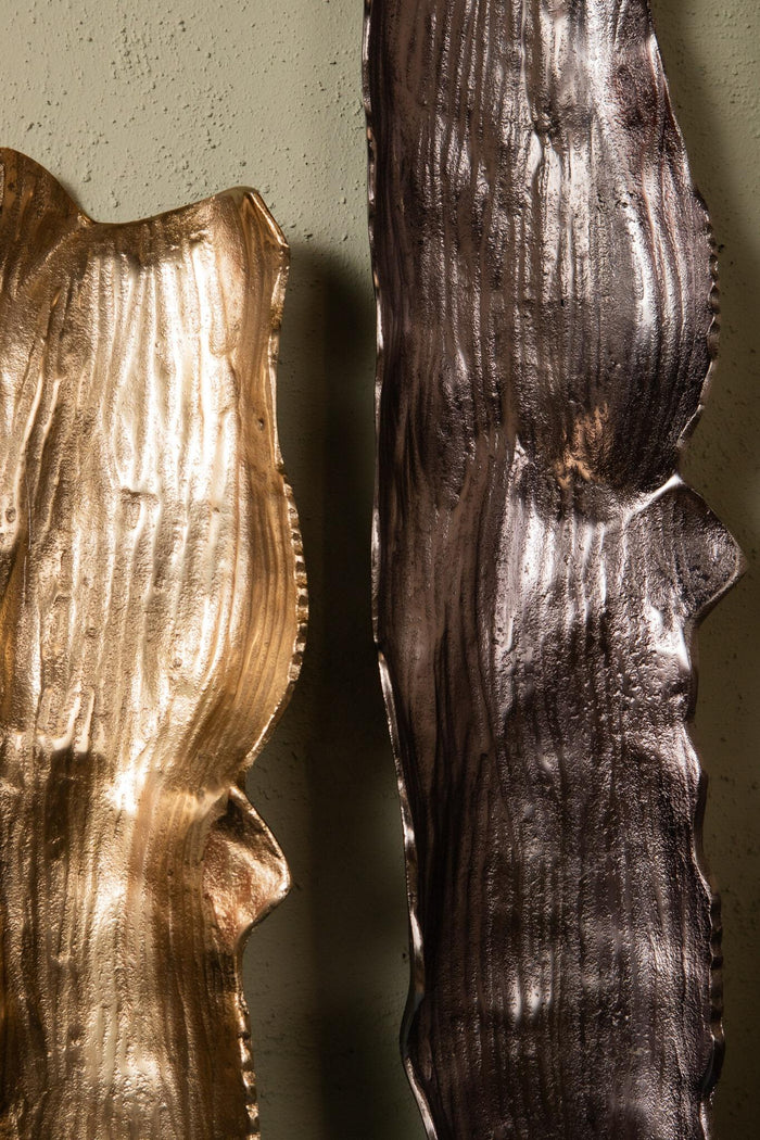 PTMD Lukne Gold Casted Alu Rough Wavy Bowl Rectangle S