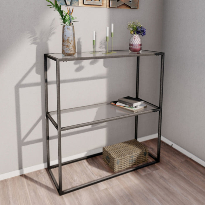 Giga Meubel - Sidetable Zwart Metaal - 80x30x85cm - Berra