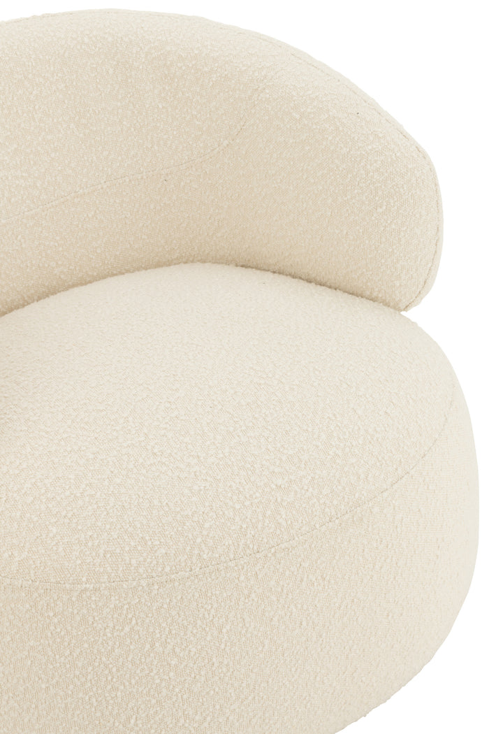 J-Line zetel Draaiend Rond - hout|schuim - ecru