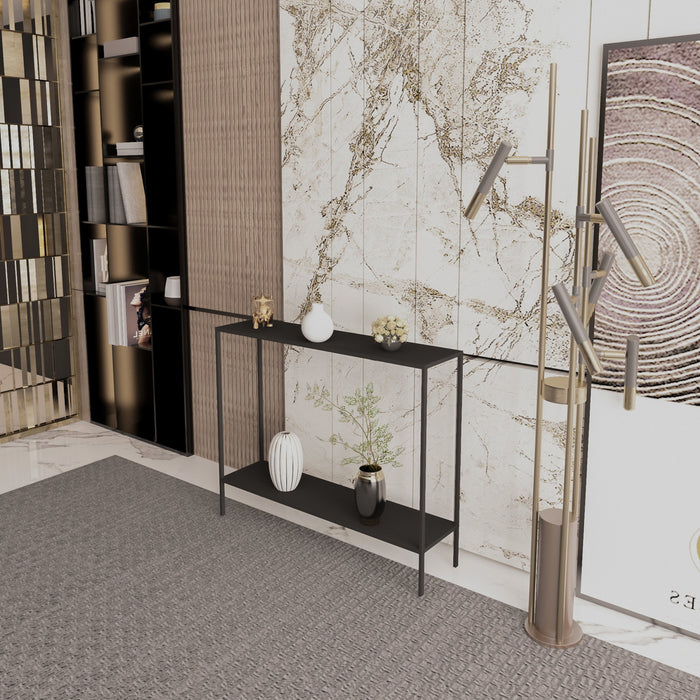 Giga Meubel - Sidetable Zwart Metaal - 83x21x78cm - Küba