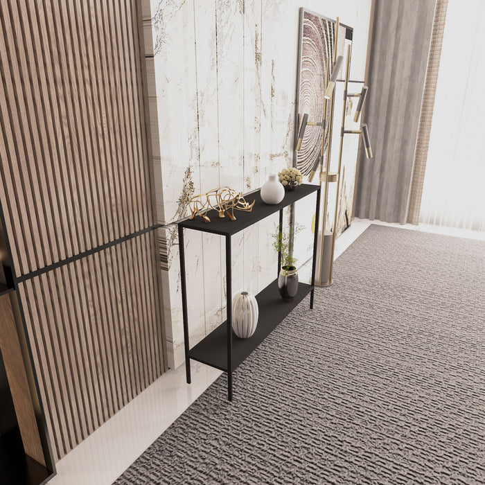 Giga Meubel - Sidetable Zwart Metaal - 83x21x78cm - Küba