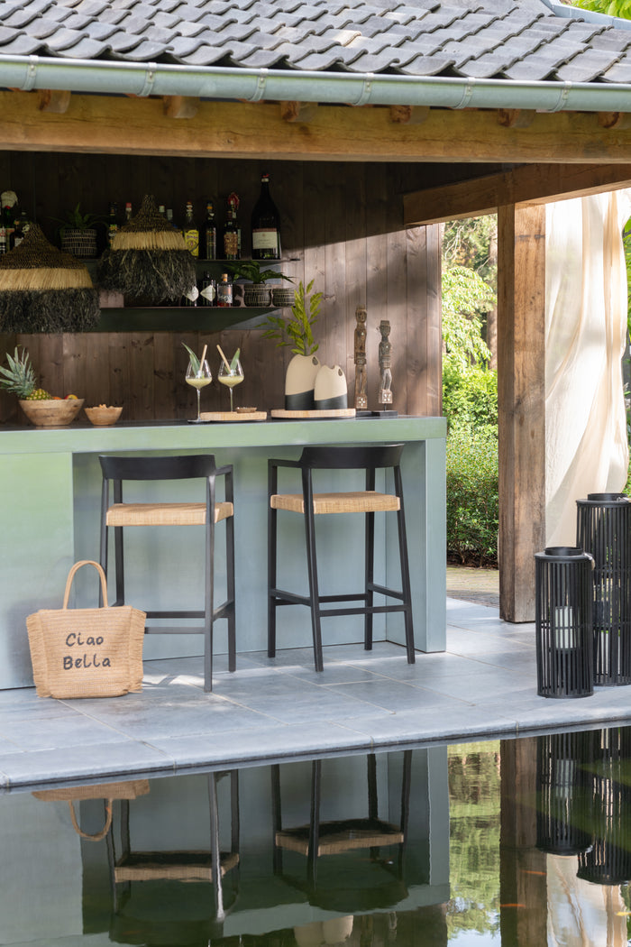 J-Line barstoel Emma - hout - zwart|bruin