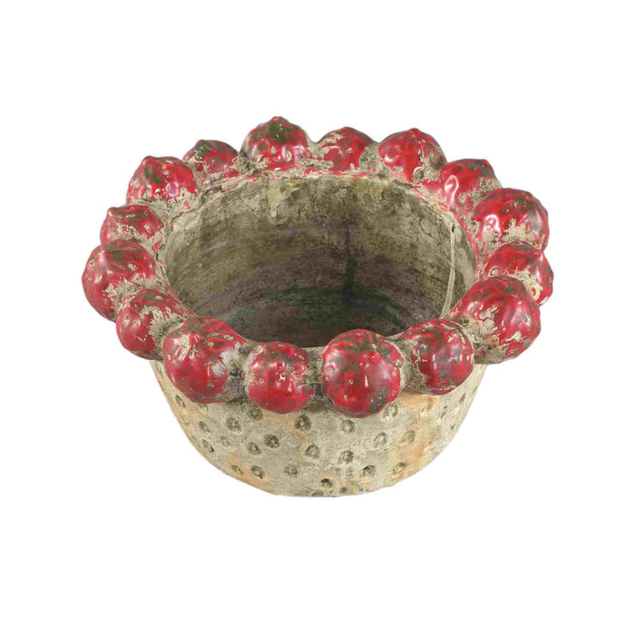 PTMD Fruitsy Red Round Terra Bowl Strawberries Edge L