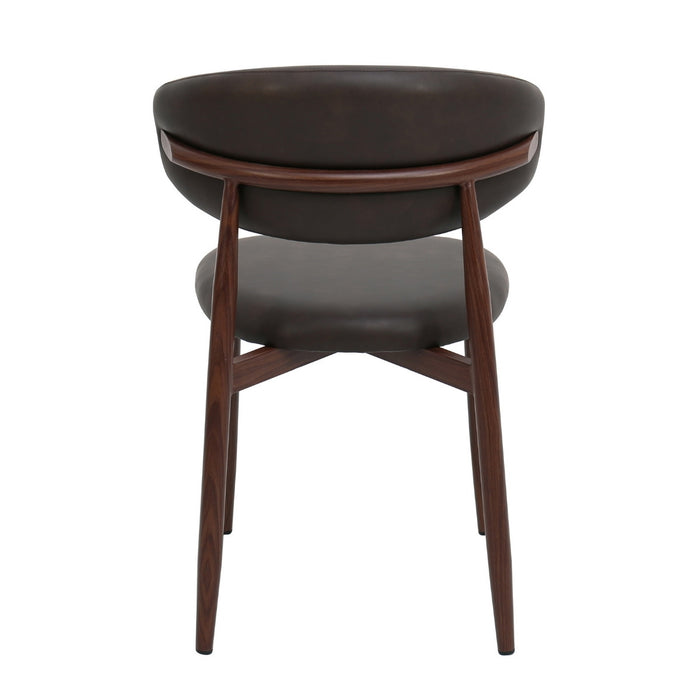 Giga Meubel - Eetkamerstoel - Donkerbruin|Walnoot - Alexia - Set van 2