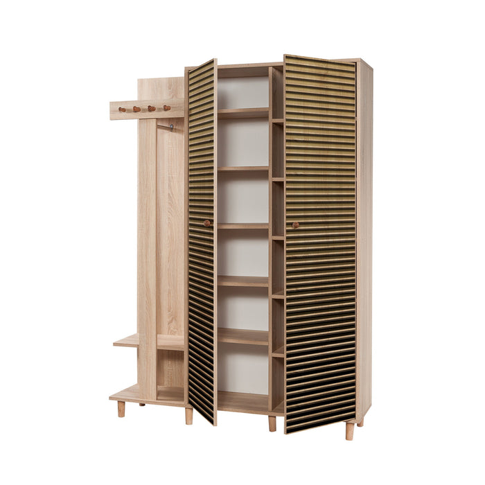 Giga Meubel - Garderobemeubel Eiken Hout - 135x36x194cm - Garmanto