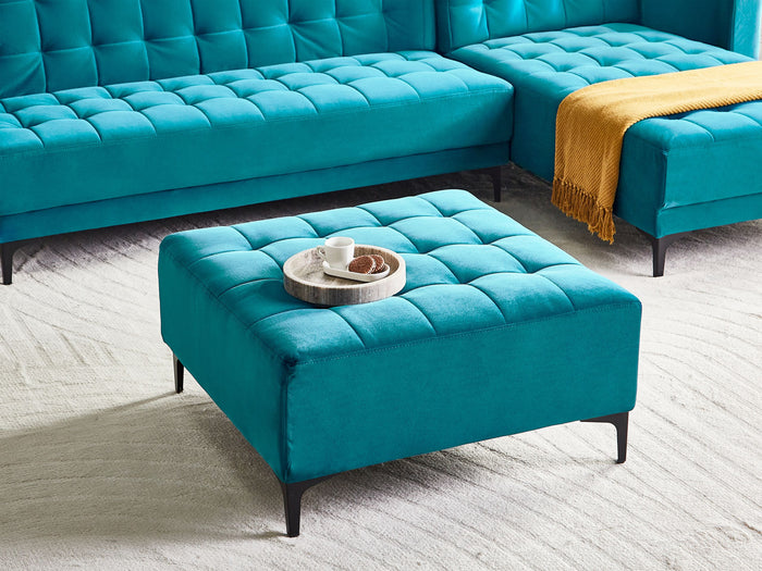 Beliani - ABERDEEN - Ottomaan - Zeeblauw - Fluweel