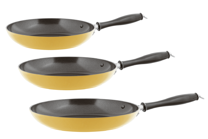 Sambonet Koekenpannenset Vintage ø 20 | 24 & 28 cm - Geel - Ook inductie geschikt