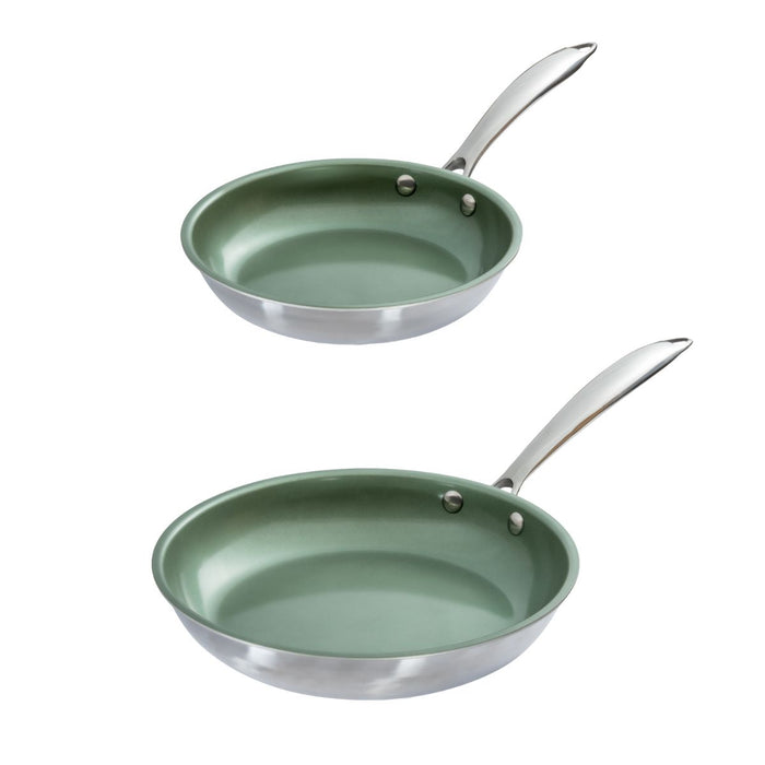 Just Vegan RVS ECO koekenpan 20cm, plantaardige anti-aanbaklaag