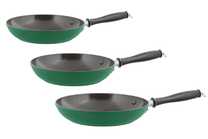 Sambonet Koekenpannenset Vintage ø 20 | 24 & 28 cm - Groen - Ook inductie geschikt