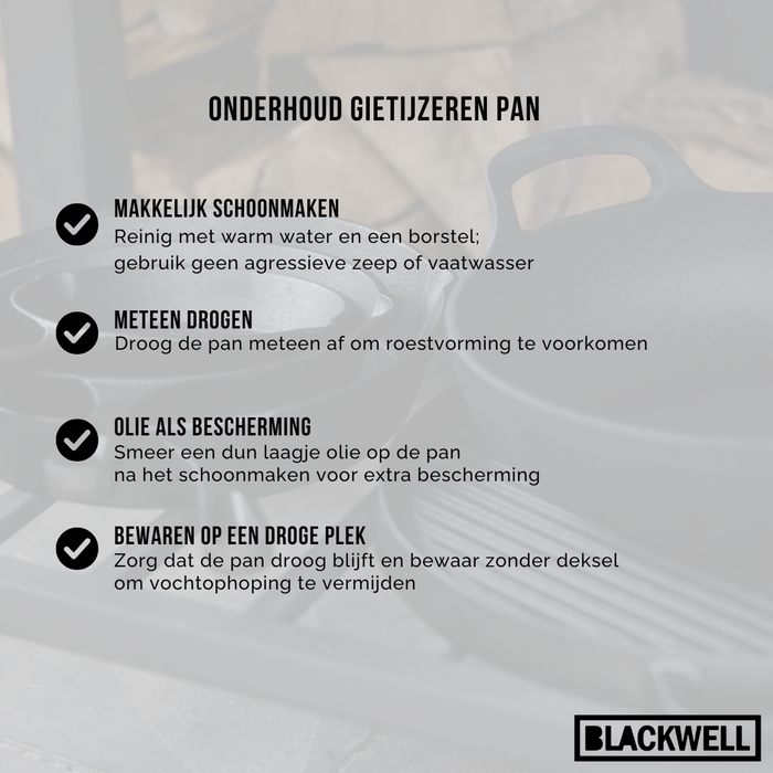 Blackwell Sauspan Gietijzer | Steelpan ø 18 cm - 1.5 liter - zonder anti-aanbaklaag