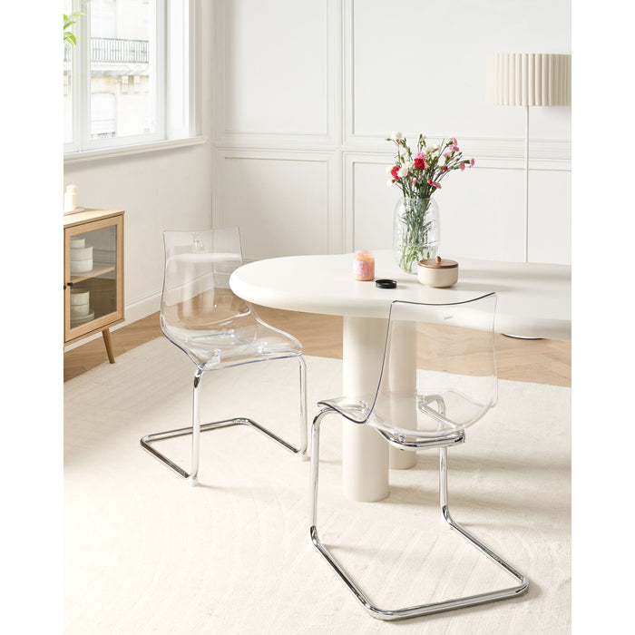 Beliani - MARSHALL - Eetkamerstoel set van 2 - Transparant - Kunststof