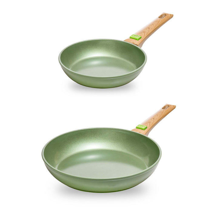 Just Vegan RVS ECO koekenpan 20 cm met afneembaar handvat, anti-aanbaklaag
