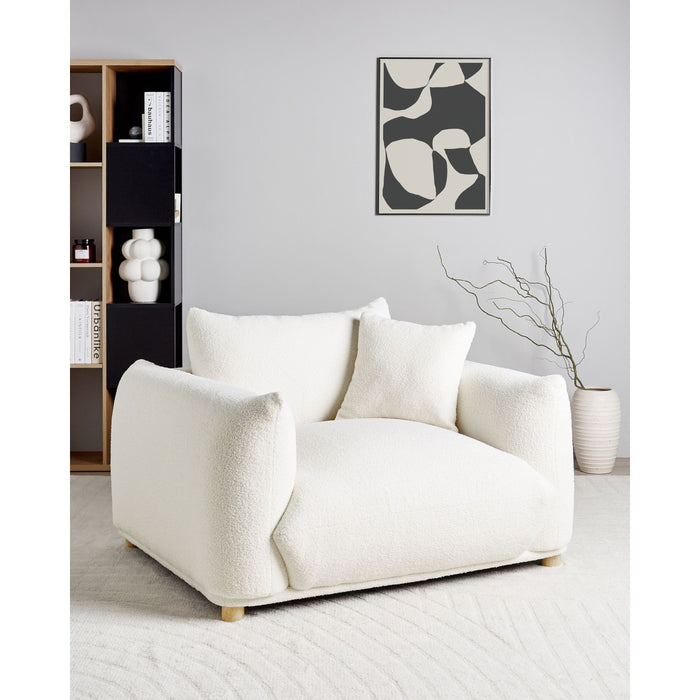 Beliani - LUVOS - Fauteuil - Gebroken wit - Bouclé