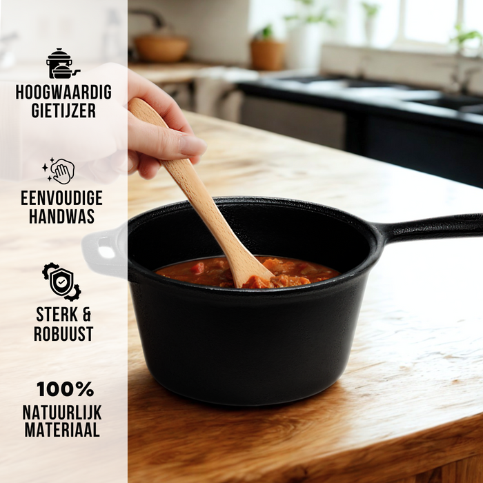 Blackwell Sauspan Gietijzer | Steelpan ø 18 cm - 1.5 liter - zonder anti-aanbaklaag