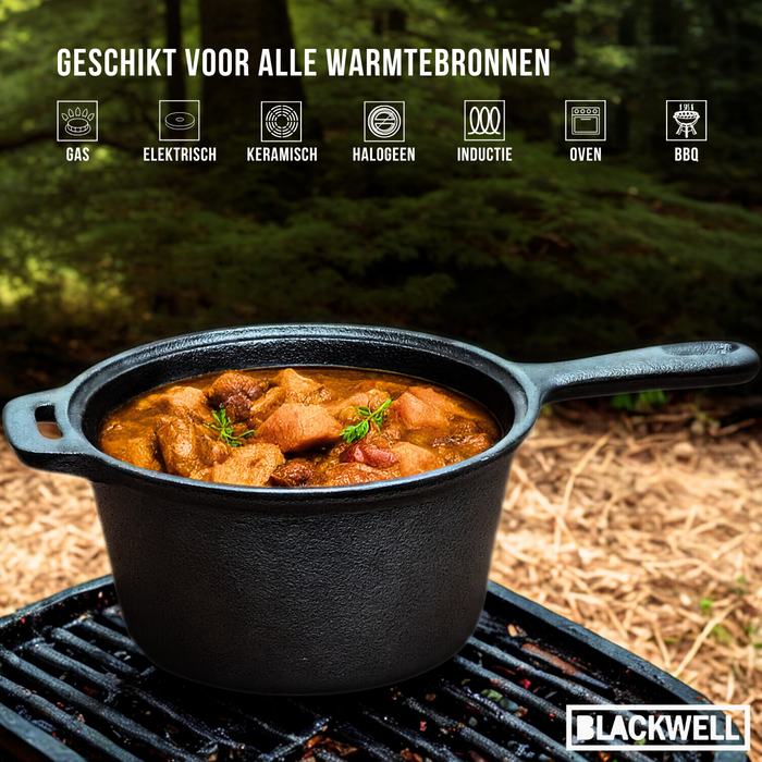 Blackwell Sauspan Gietijzer | Steelpan ø 18 cm - 1.5 liter - zonder anti-aanbaklaag