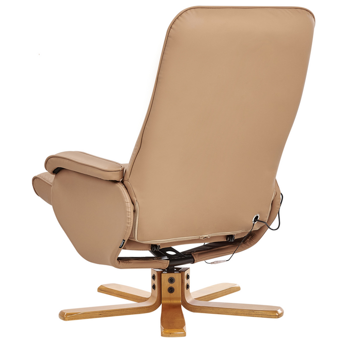 Beliani-RELAXPRO-Relaxfauteuil met voetenbank-Lichtbruin-Kunstleer