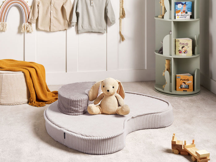 Beliani - NILI - Vloerkussen - Lichtbeige - Fluweel