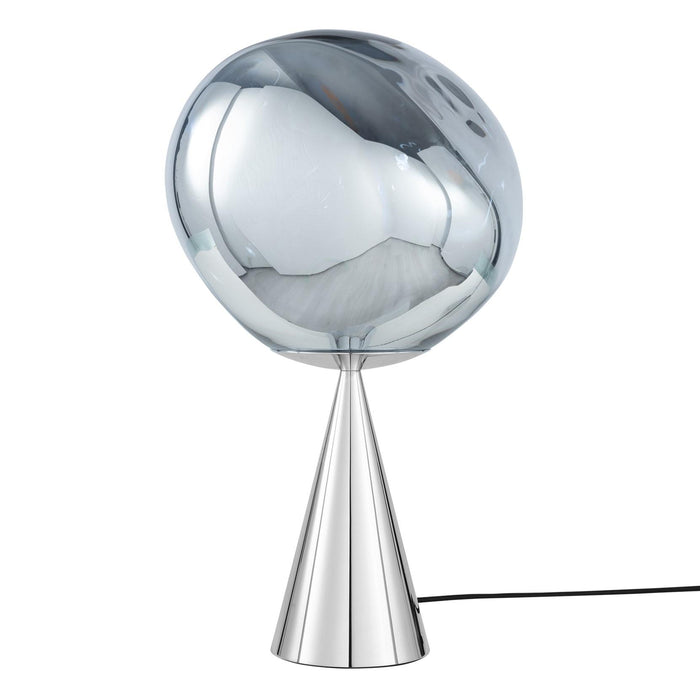 Melt Cone Fat tafellamp LED zilver|opaal